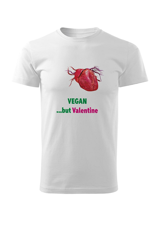 Bílé tričko s potiskem Vegan