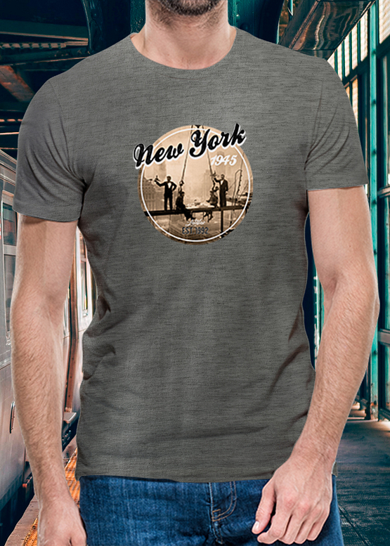Tmavě šedé tričko New York